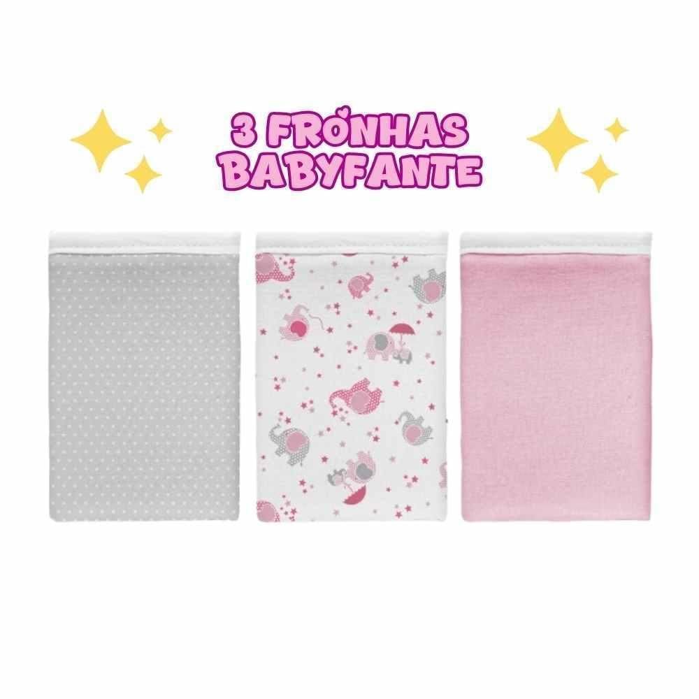 Kit 3 Pçs Fronha Para Bebê 30 X 40Cm Feminino Babyfante
