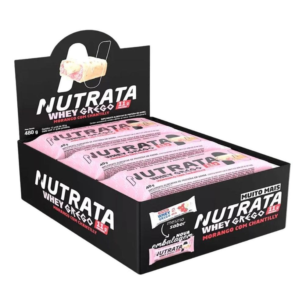 Cx C 12 Un Barra Proteica Grego Nutrata Morango Chantilly