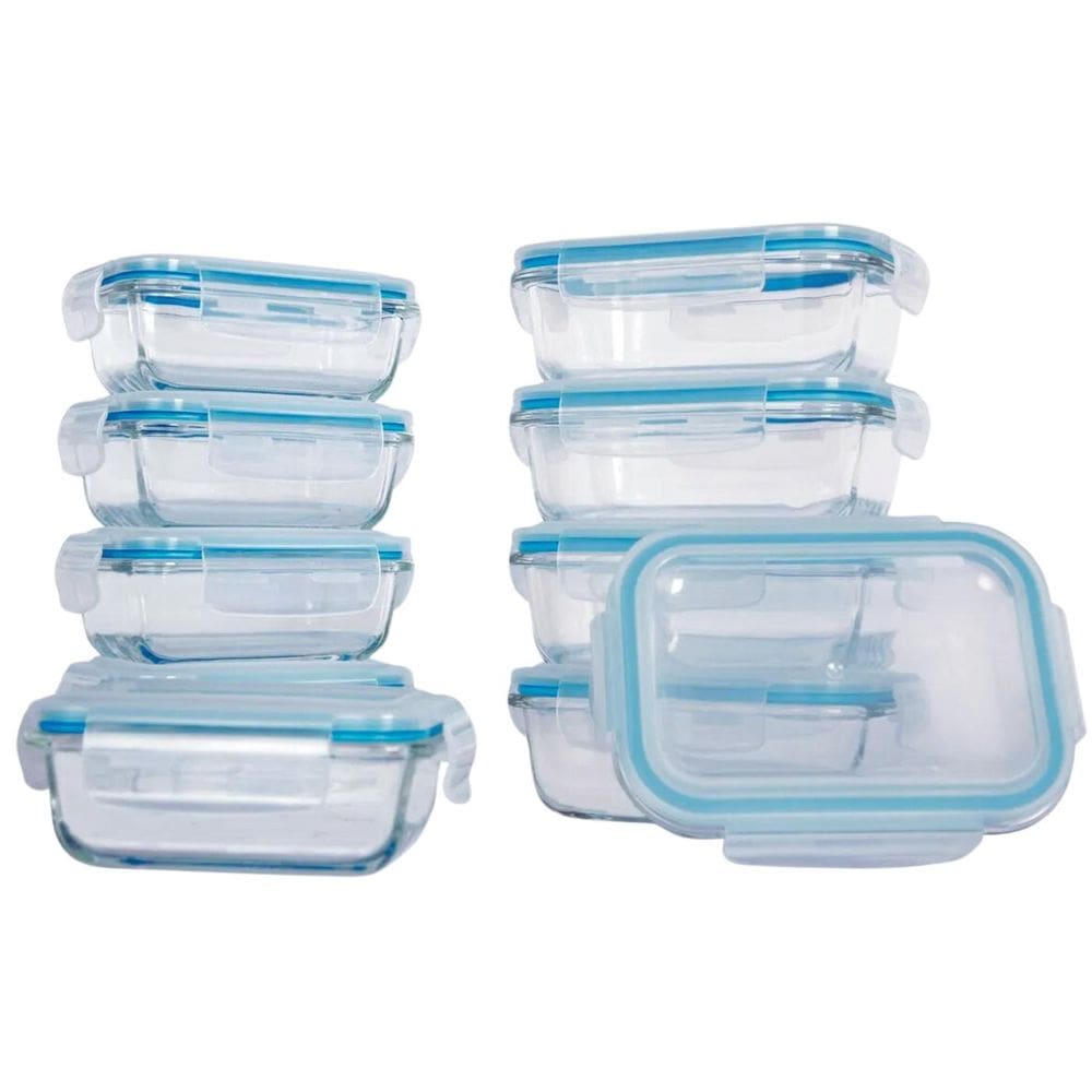 Kit Potes Herméticos Vidro Com Tampa Vedação - 10 Peças