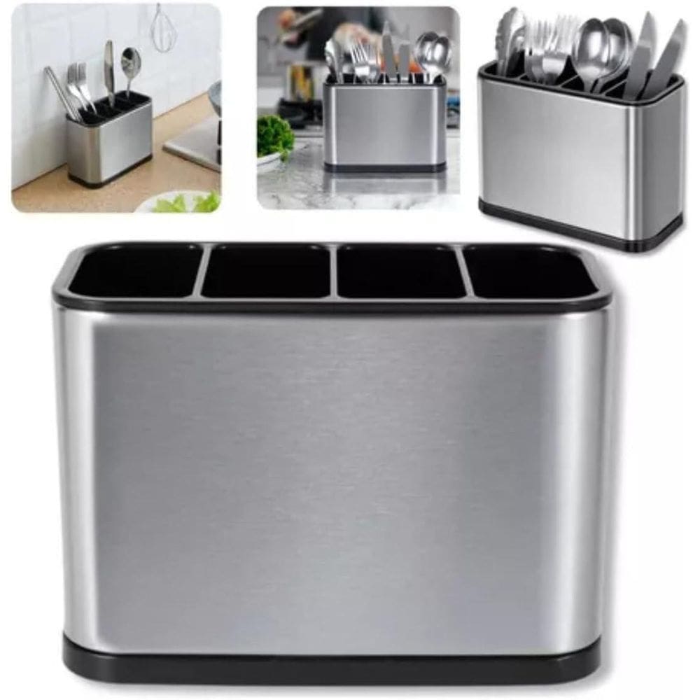 Escorredor Porta Talheres Pia Silver Inox Aço Inox 316