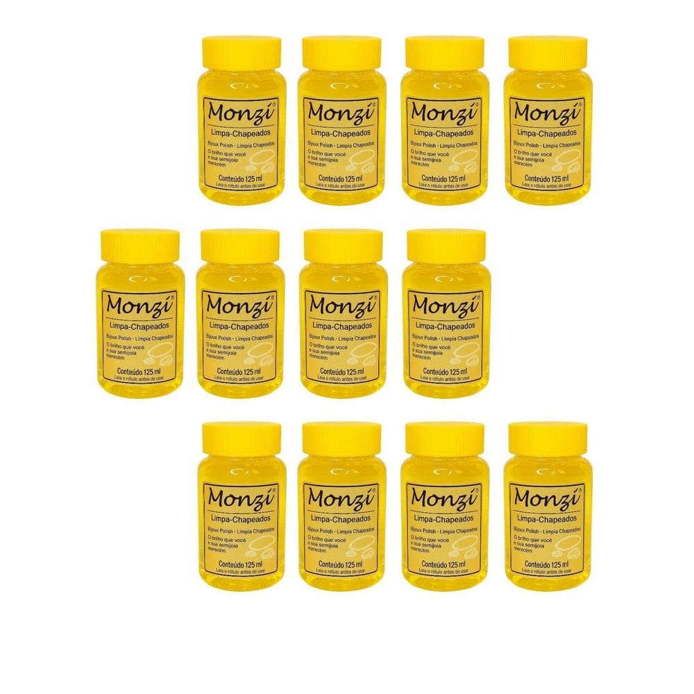 Kit 10 Limpa Chapeados Semijóia Monzi 125Ml Grande Liquido