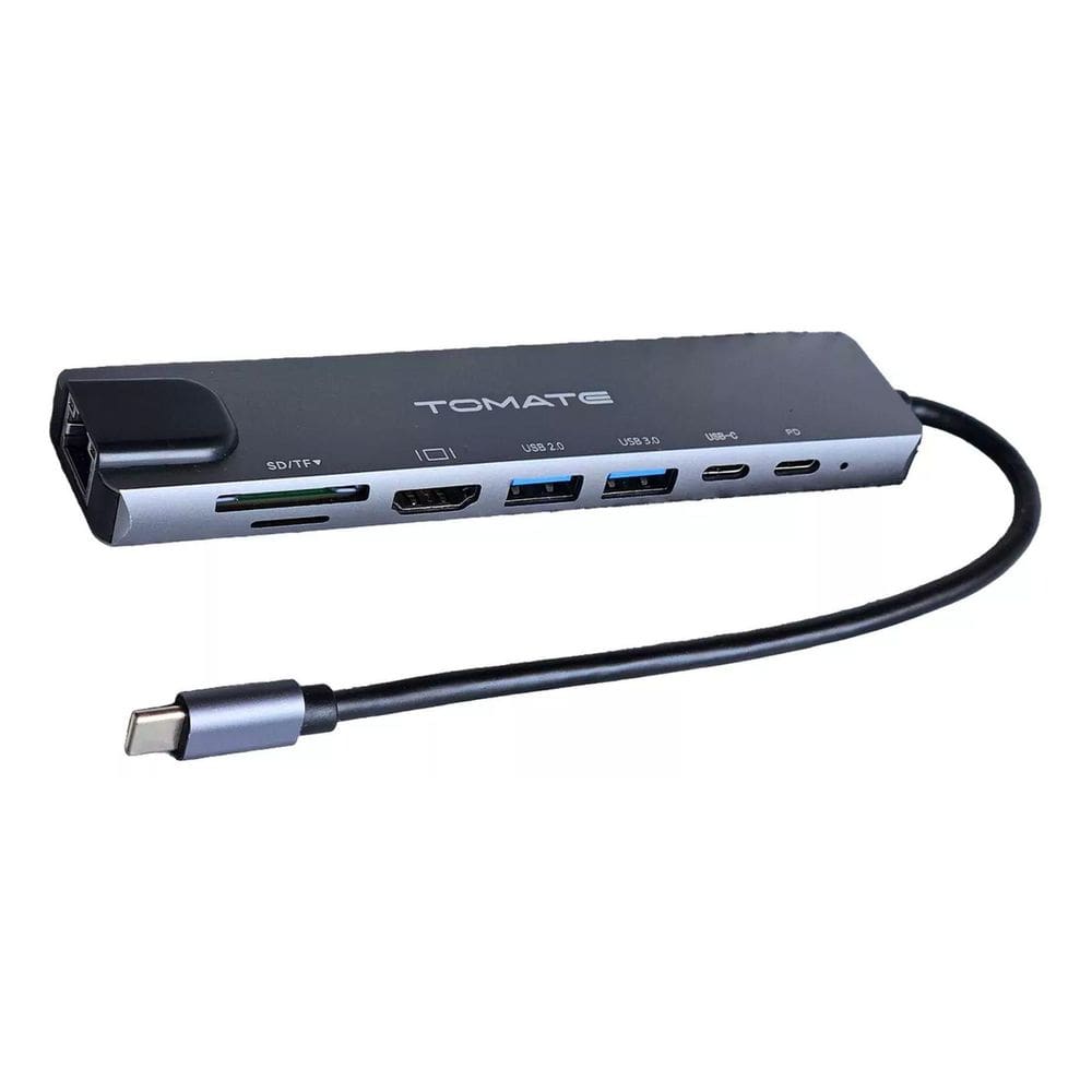 Hub Usb C 8 Portas Hdmi 4K Rj45 Usb 3.0 Sd Tf Tomate Mtv-619