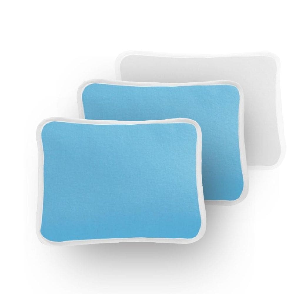 Kit 3 Fronha Lisa Travesseiro Bebê 30X40Cm Azul E Branco