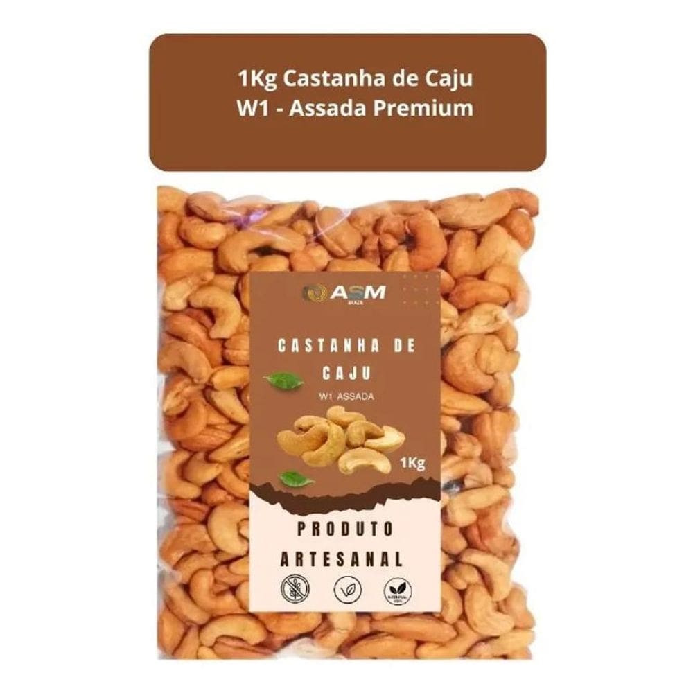 Castanha De Caju 1 Kg Inteira Top Premium Assada Sem Sal W1