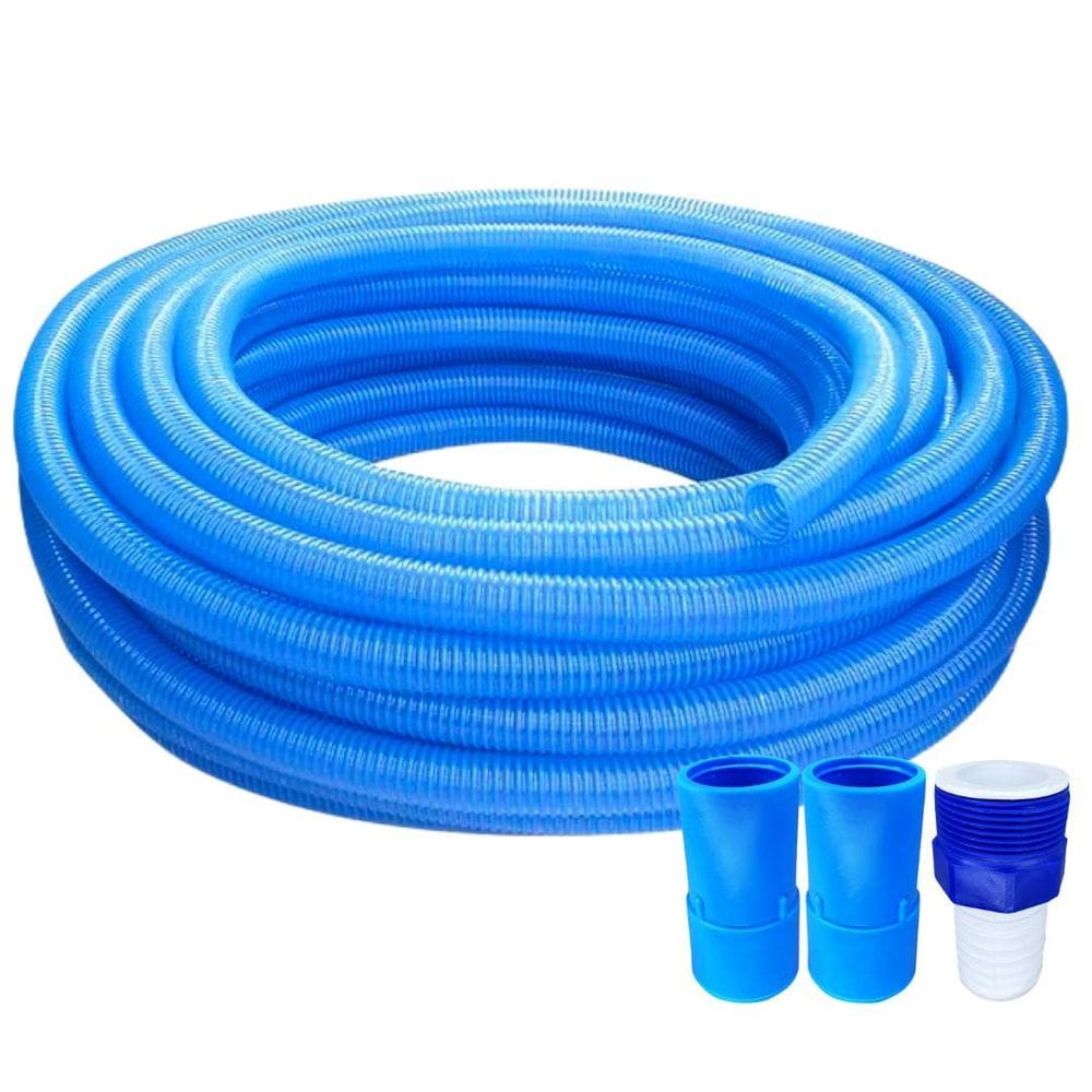 Mangueira 7M Siliconada Para Piscina + Ponteira E Adaptador