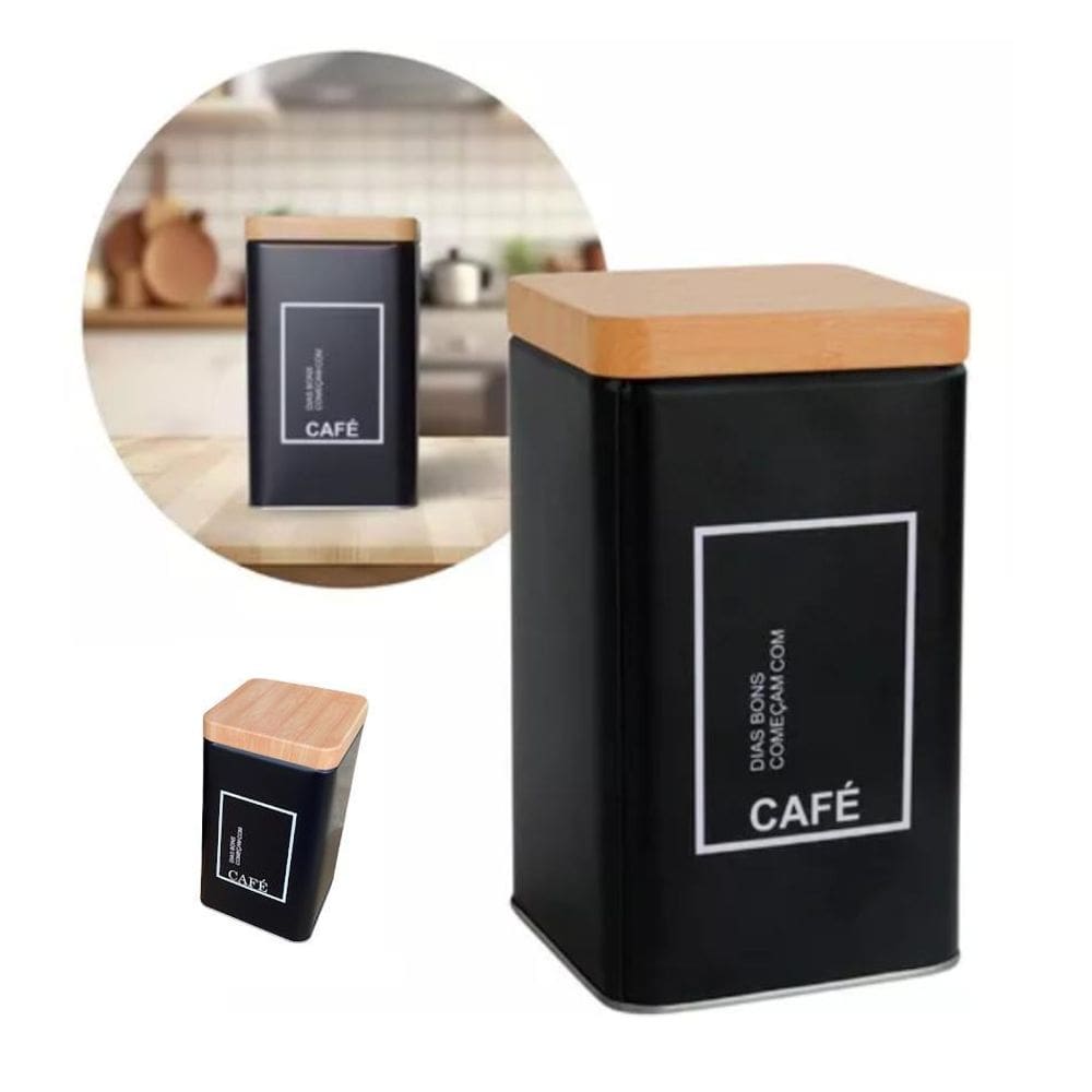 Lata Porta Mantimentos Metal Pote Café Premium Decorativo