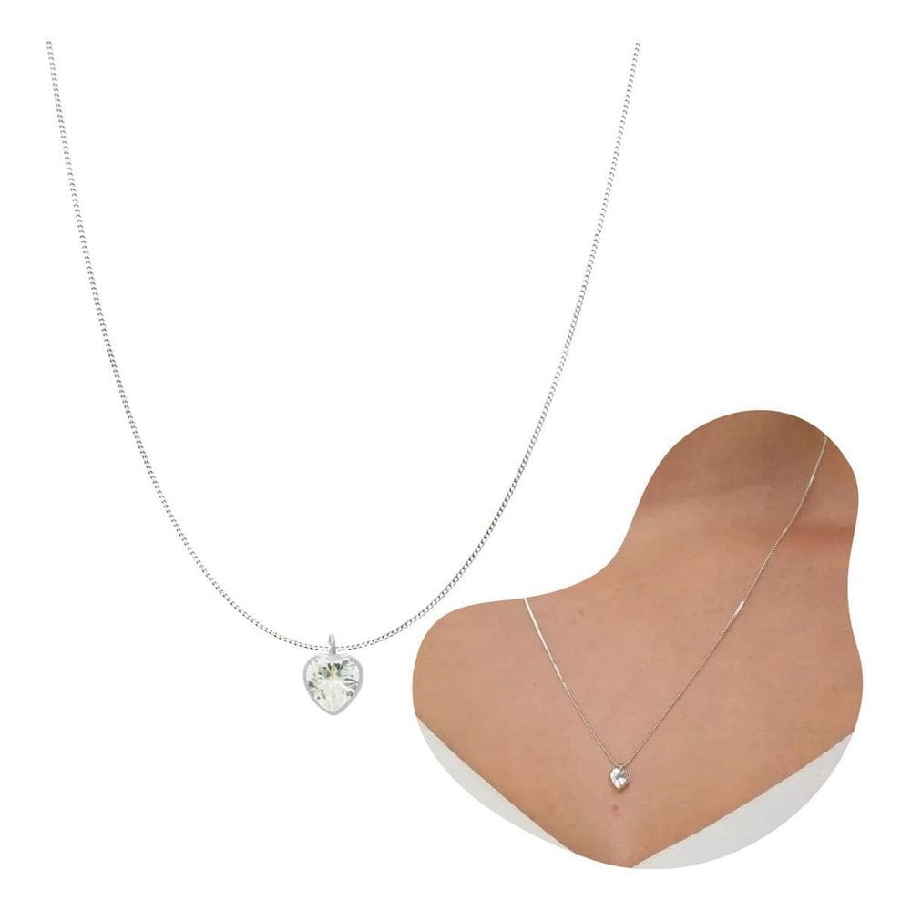 Gargantilha Feminina Ponto De Luz Delicado Luxo Prata 925