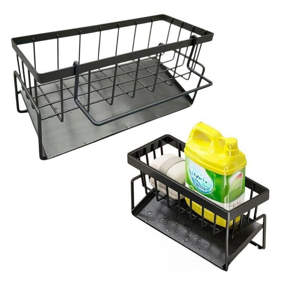 Organizador Multiuso Prateleira Preta Pia Cozinha Lavanderia
