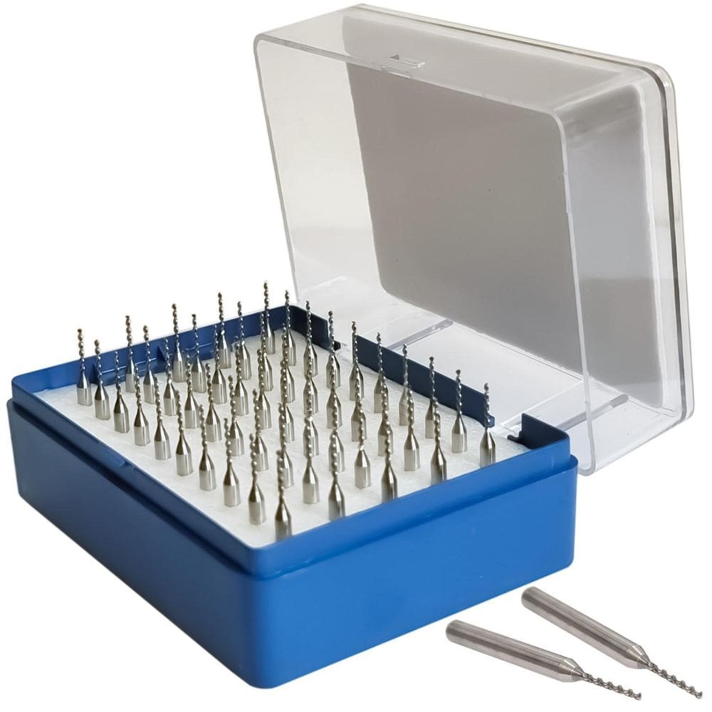 Kit 50 Brocas 1Mm Pcb Haste 3Mm Placa Circuito Impresso Cnc