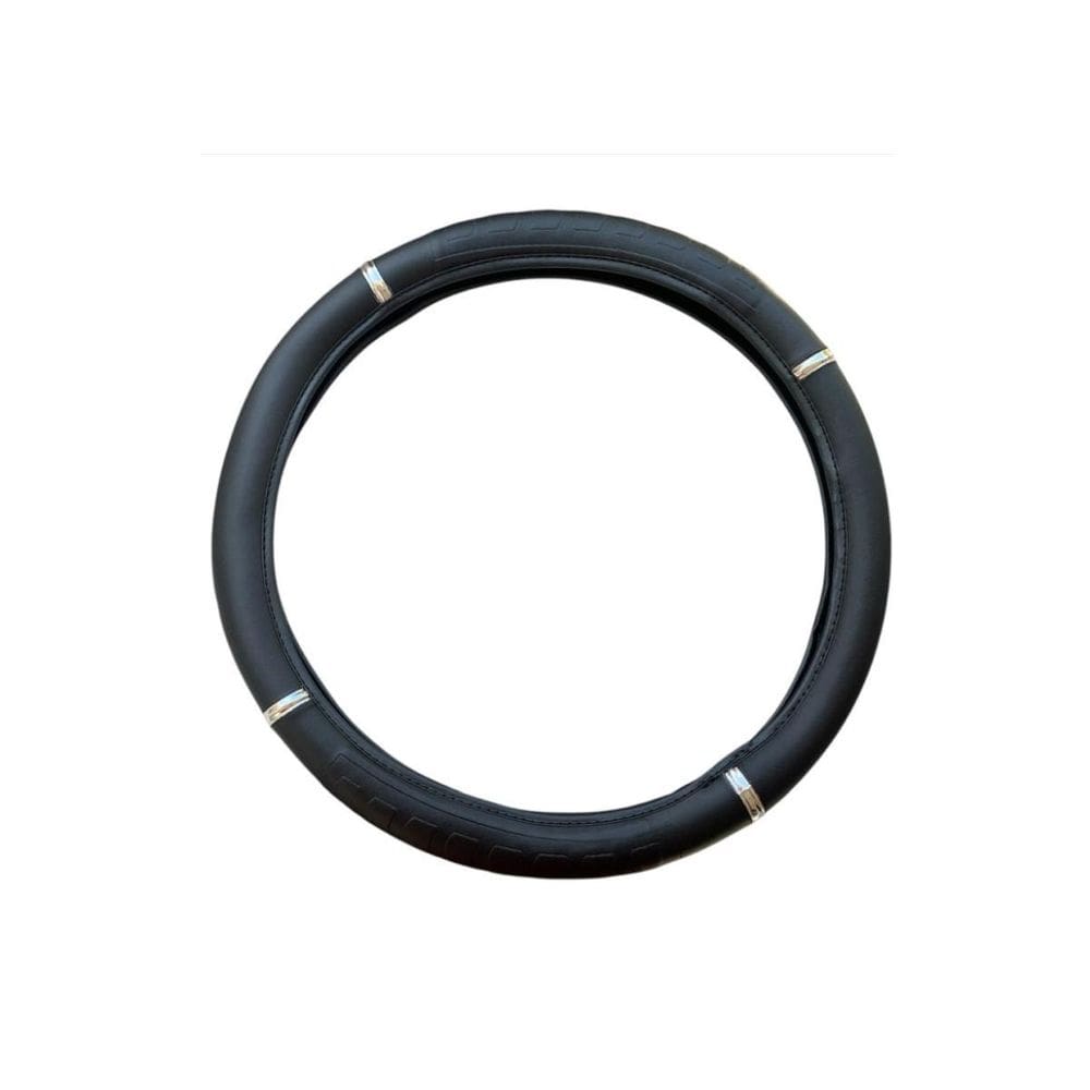 Capa De Volante Universal Preta / 2 Cores Com Anel Cromado