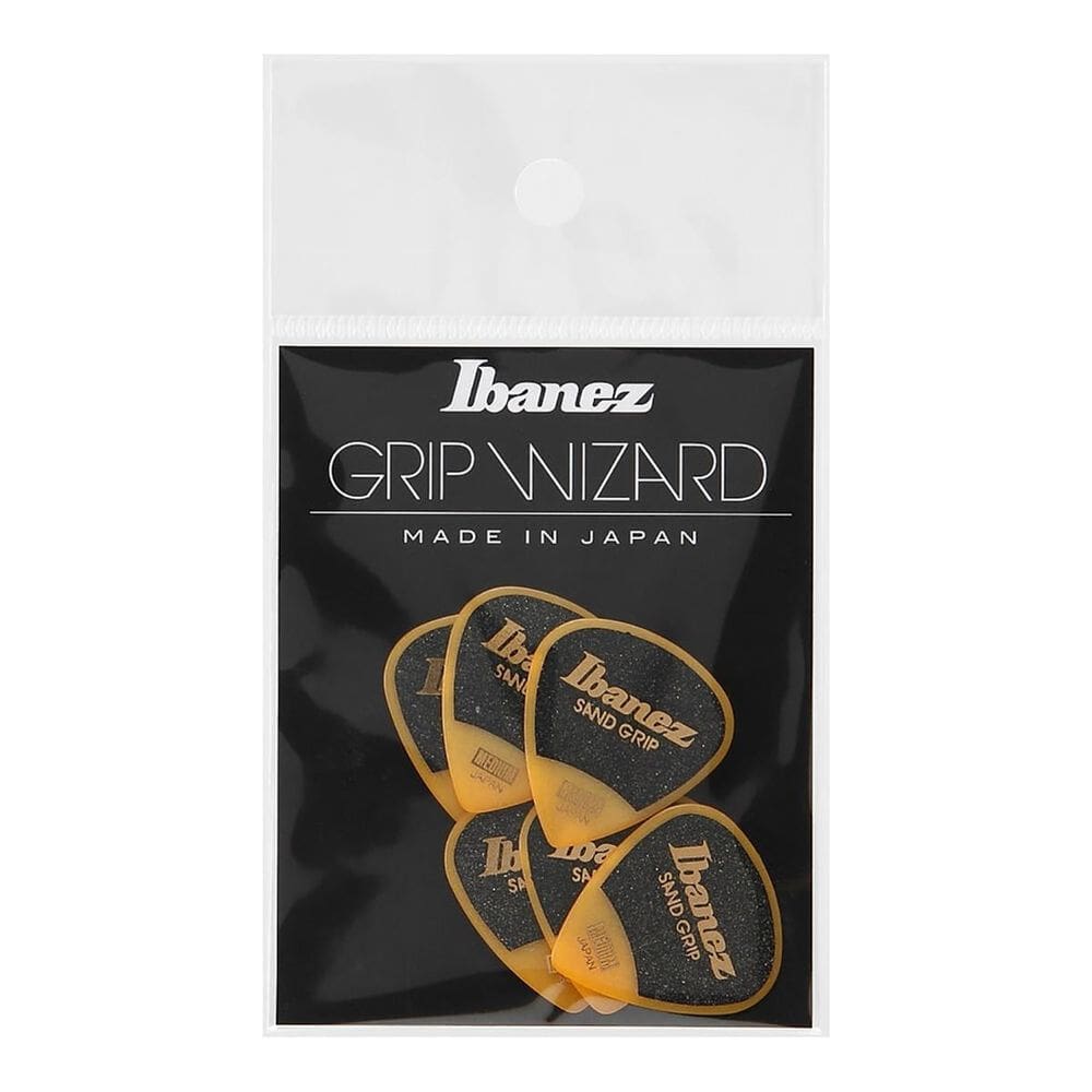 Palheta Ibanez Sand Grip Wizard Média 1.00Mm Amarela Com 6Un