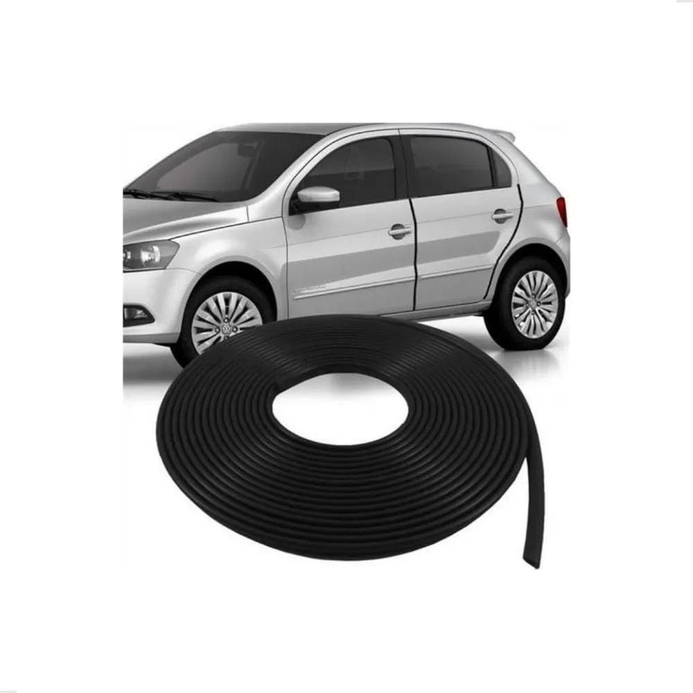 Borracha Protetor Borda Porta Casca De Cobra Mini 10Mt Preto