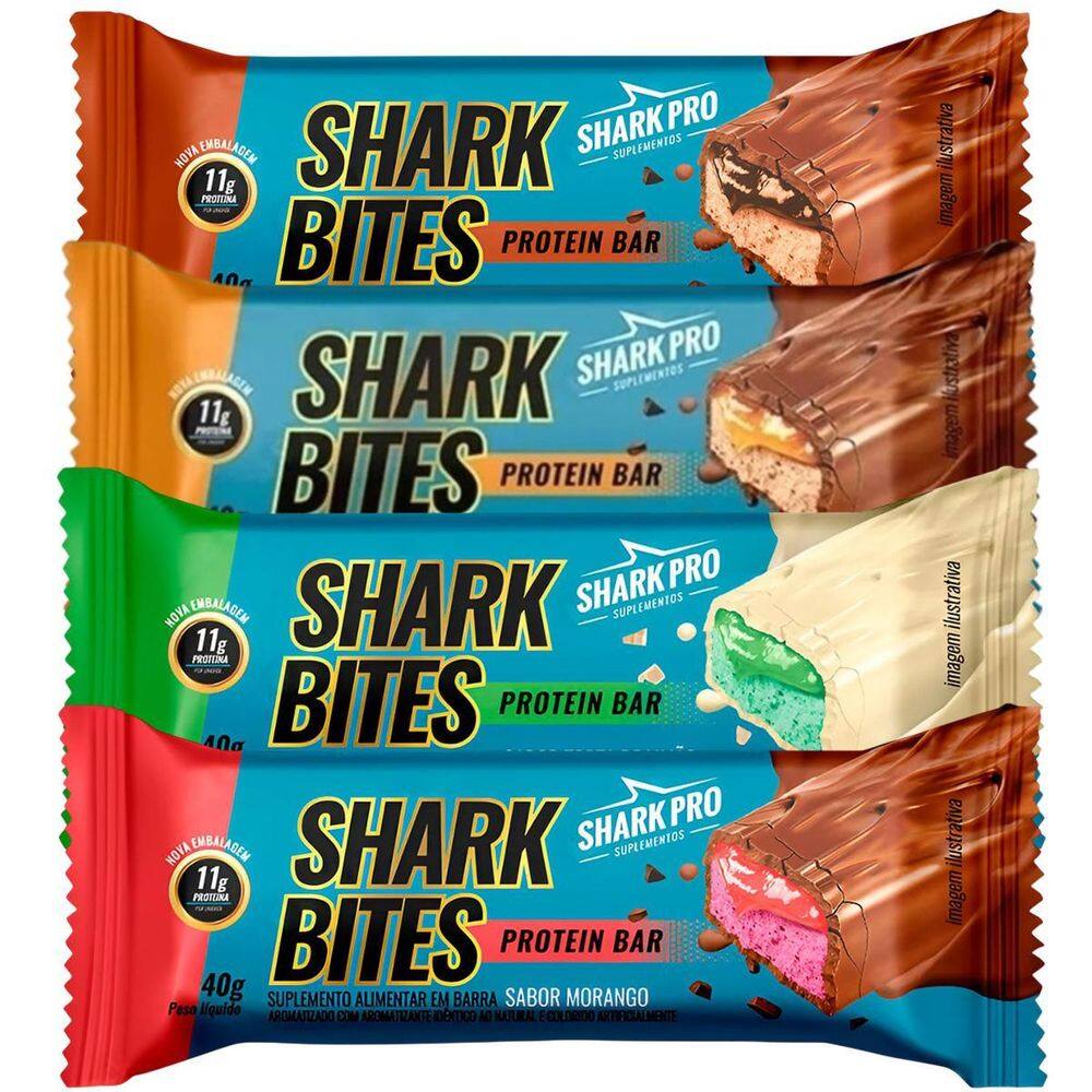 Kit Barra De Proteína Shark Pro - Energia E Sabor Intenso