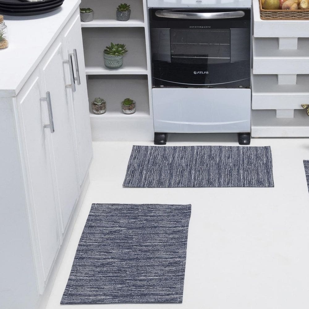 Par Tapete Jacquard Antiderrapante Cozinha Banheiro Quarto