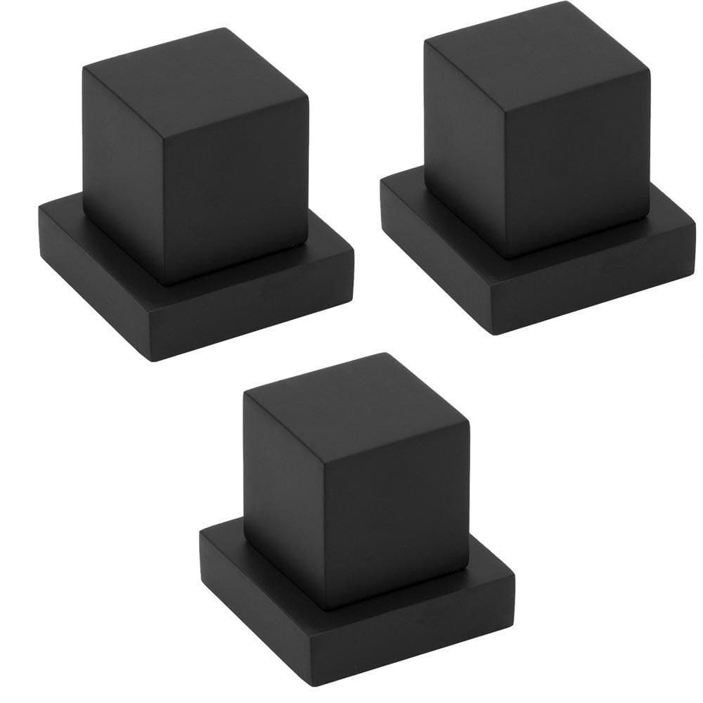 Kit 3 Acabamento De Registro Quadrado Preto/Black 1/2 Ou 3/4