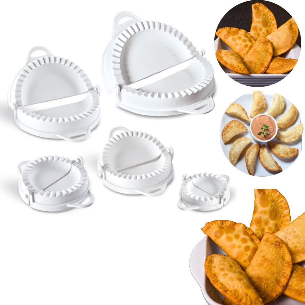 Kit Formas Molde Pastel Risole Fogazza Prática 5 Tamanhos