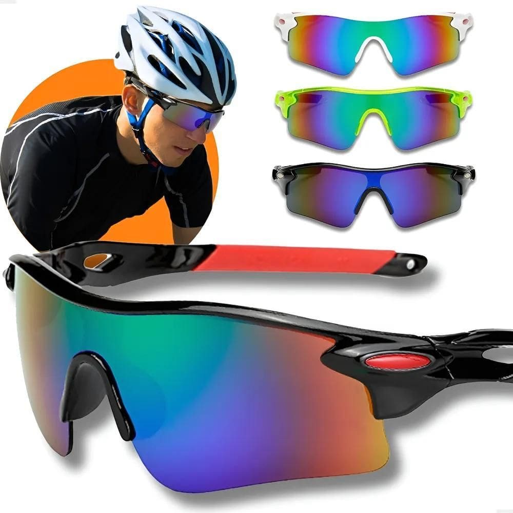 Óculos Esportivo Bike Ciclismo Mtb Speed Preto E Vermelho