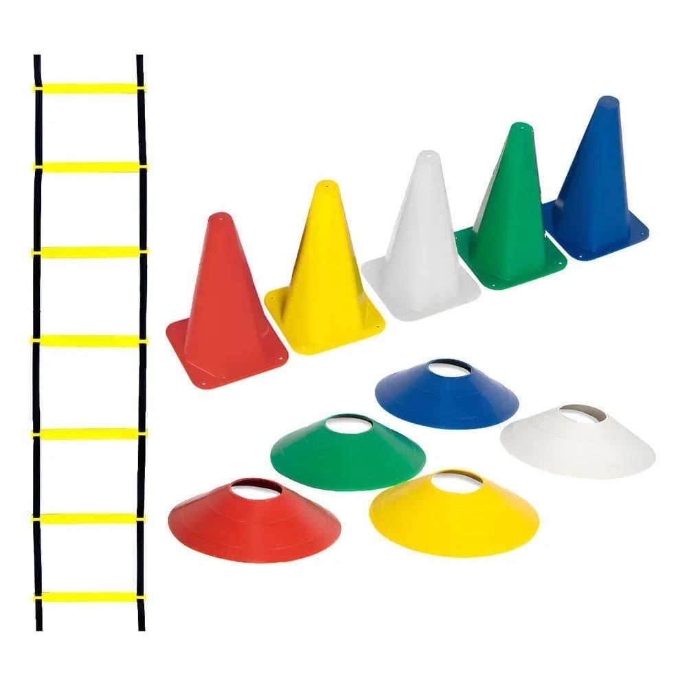 Kit Funcional Agilidade 5 Chapéus + 5 Cones E Escada Para Tr