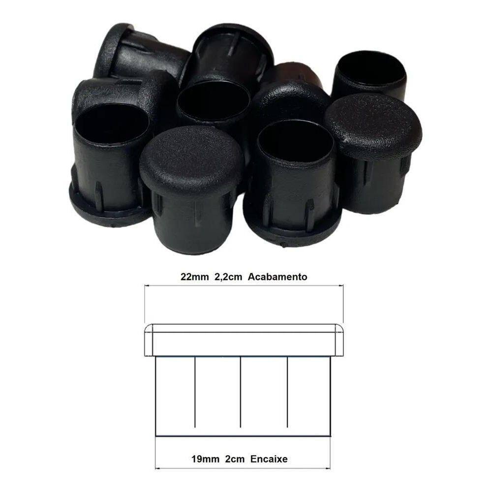 Ponteira Interna Pé Cadeira Pvc Interna 7/8 22Mm 2,2Cm 16Un