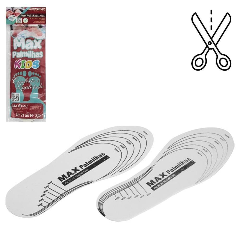 Palmilha Infantil Eva Ajustavel Para Calcado 21 Ao 32 1 Par