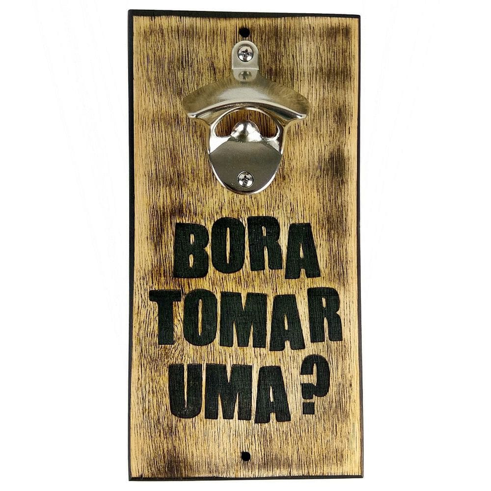 Abridor De Garrafa De Parede Rústico - Bora Tomar Uma 25X12
