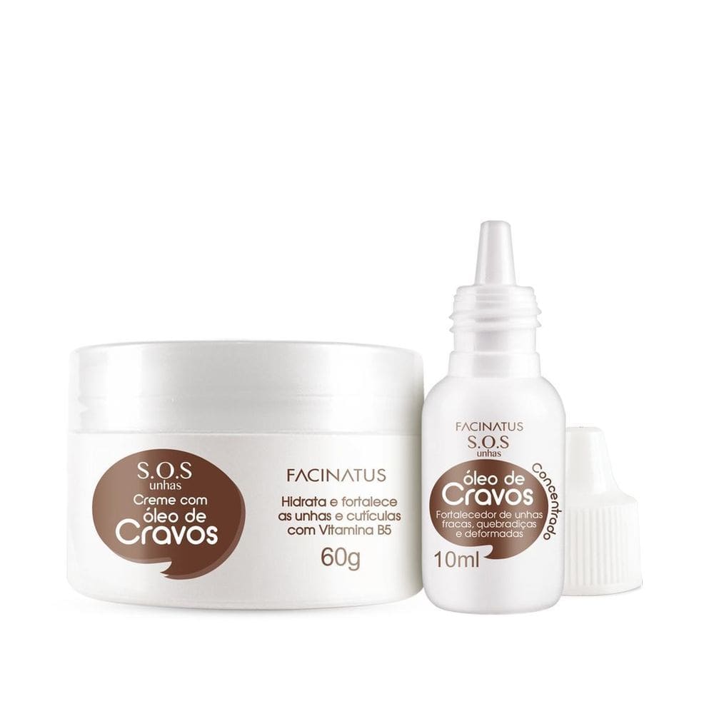Kit Óleo De Cravos 10ml + Creme Para Unhas 60g Facinatus