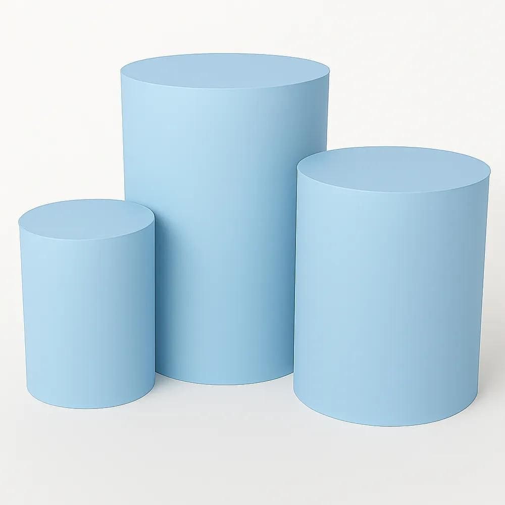 Trio De Capas Para Mesa Cilindros Varia Trio Azul Bebe