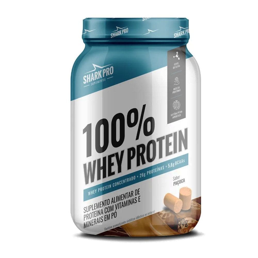 Whey Protein 100% Sabor Paçoca 900G Shark Pro