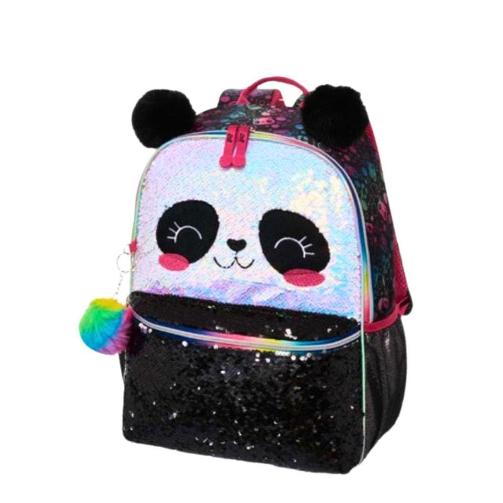 Mochila De Costas Infantil Panda Com Lantejoulas