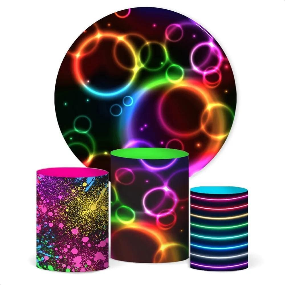 Painel De Festa E Capa Cilindro Decoração Sublimado C/El Neo