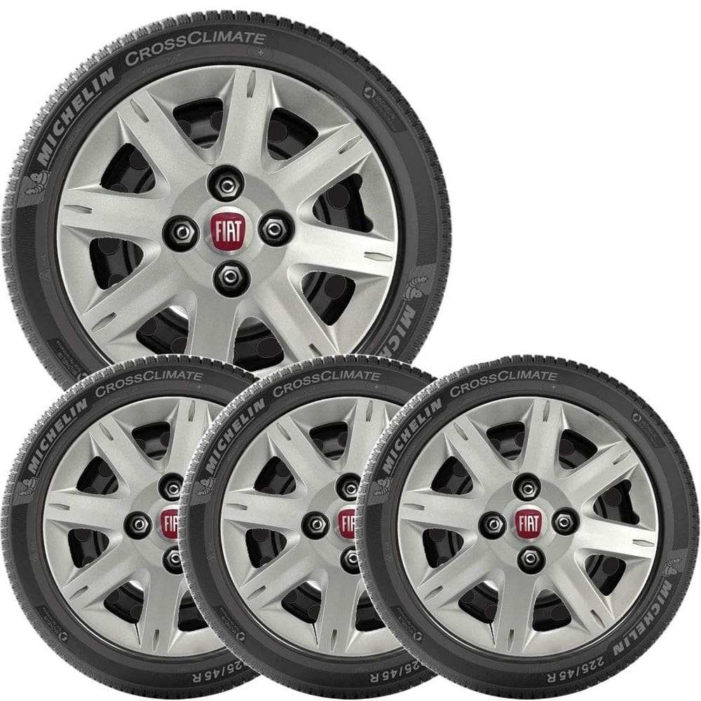 4X Calota Fiat Uno Way Palio Aro 13 Emblema  072Cb