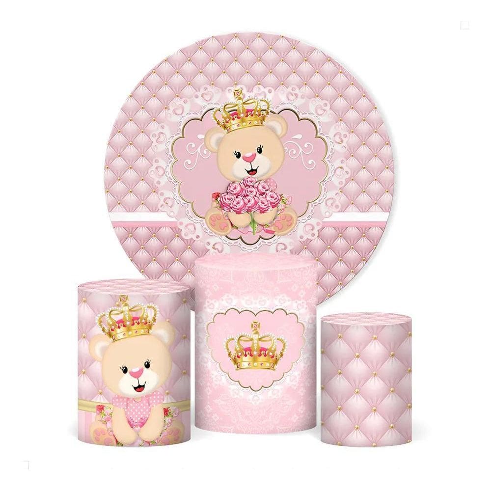 Painel De Festa E Capa Cilindro Decoração Sub Ursinha Realez