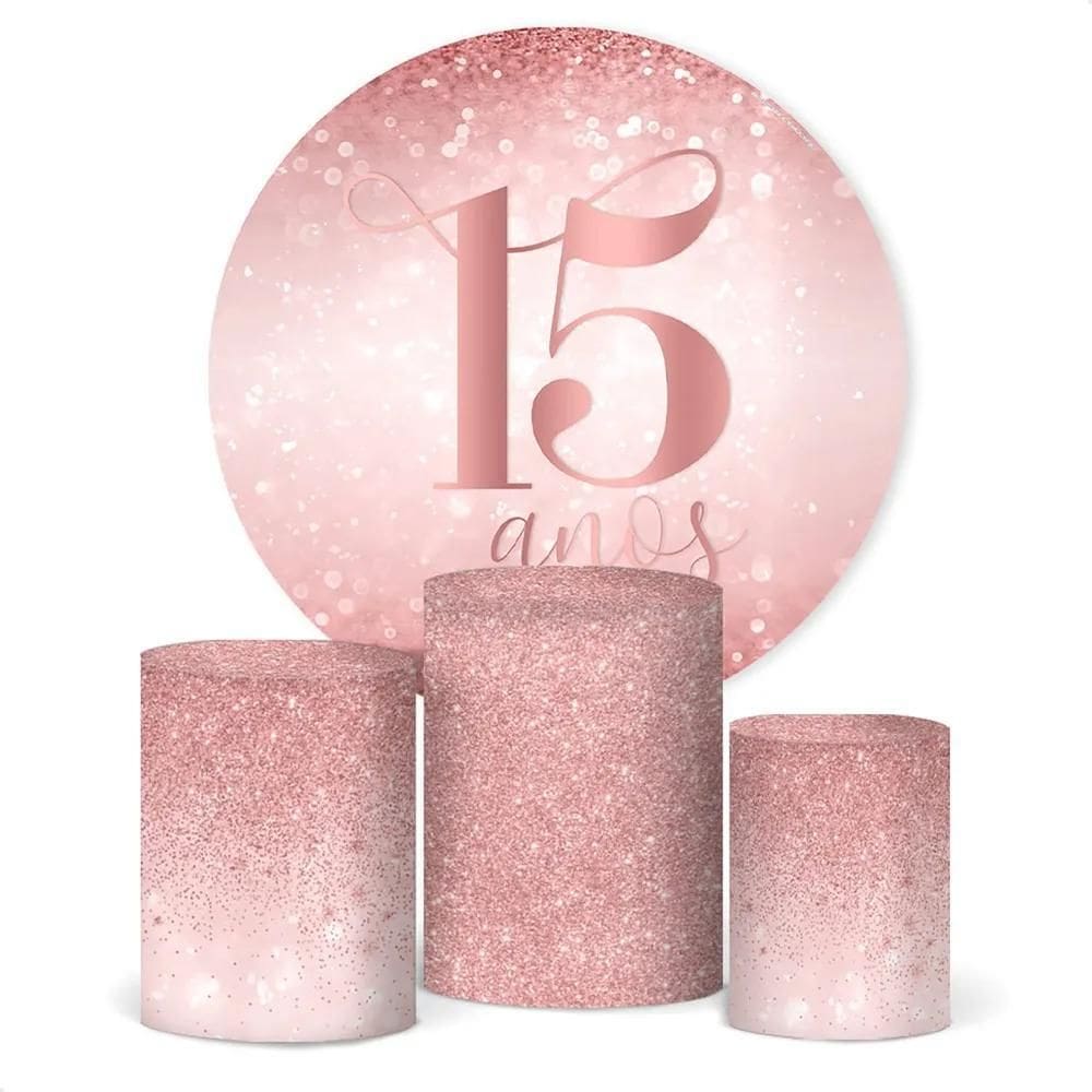 Painel De Festa E Capa Cilindro Decoração Sub 15 Anos Glitte