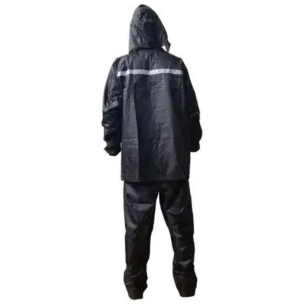 Conjunto Capa De Chuva Motoqueiro Com Capuz Faixa Refletiva