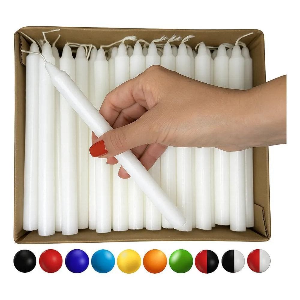 Velas Palito Branca Colorida Bicolor 18Cm Trad Roxo Bicolor