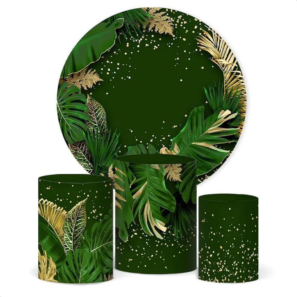 Painel De Festa E Capa Cilindro Decoração Sublimado Folhage