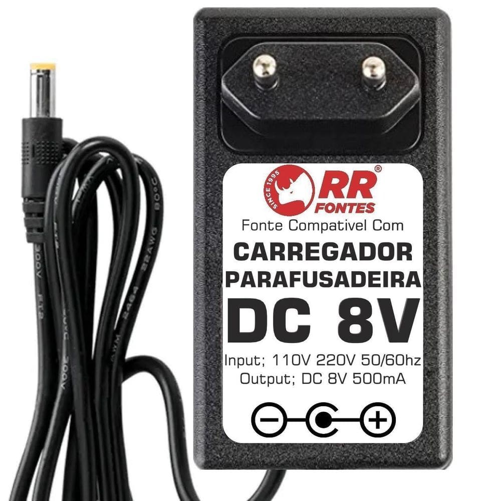 Fonte Carregador 8V Para Parafusadeira Black Decker Ld008