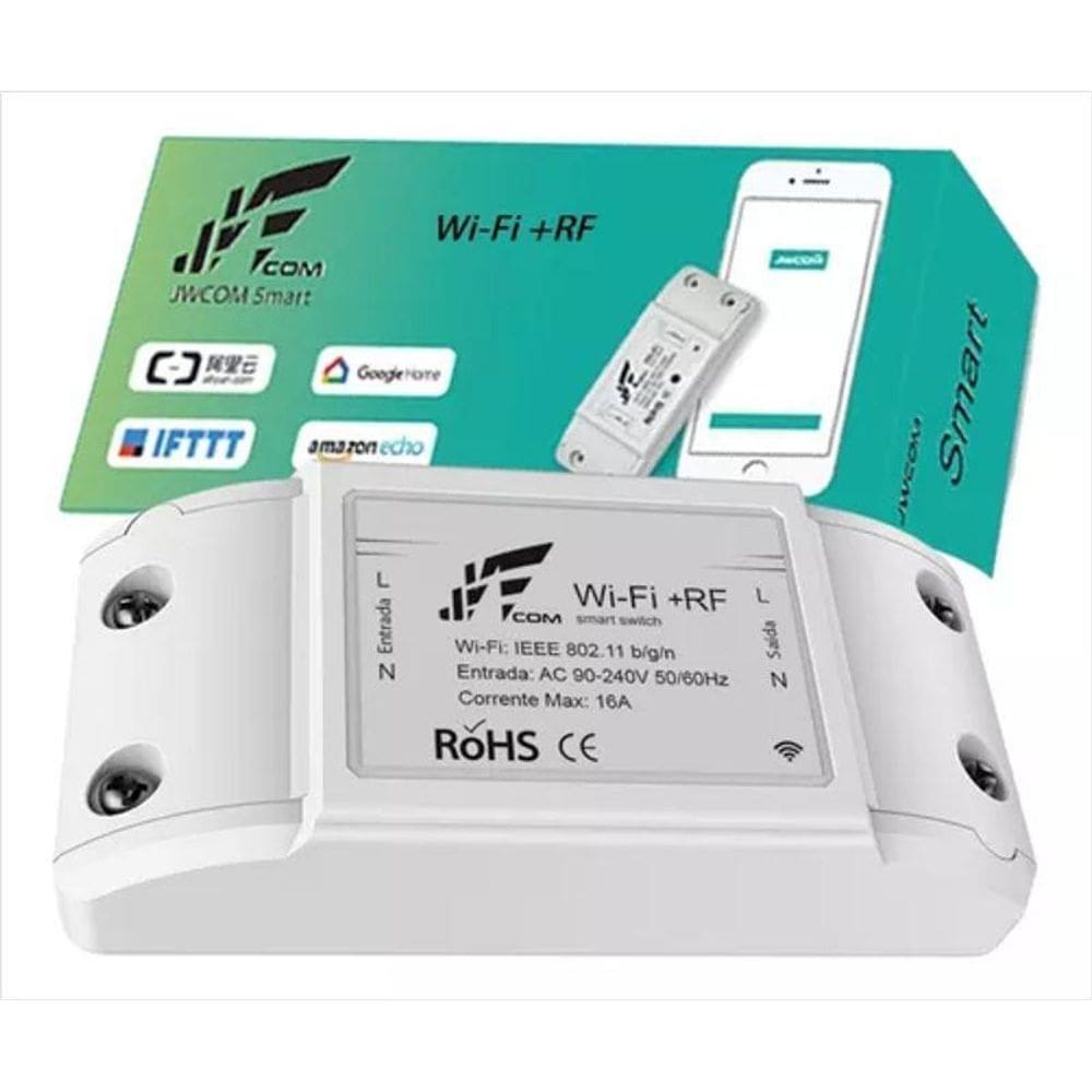 Interruptor Wi-Fi + Rf Inteligente Jwcom Alexa Google App