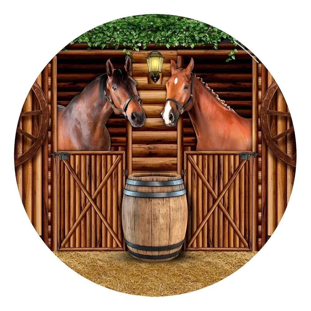 Painel De Festa Redondo Decoração De Aniversário 1,5 C Caval