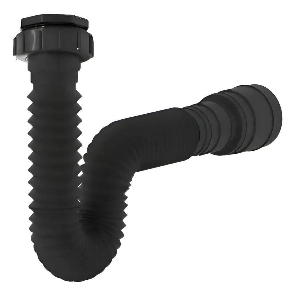 Delflex Sifão Universal Sanfonado 70X4Cm Preto De Plástico