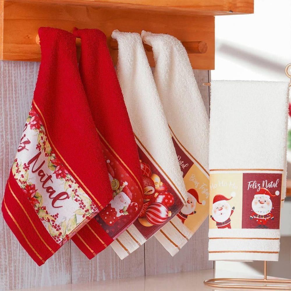 Toalha Lavabo Natalina Jacquard 30X45Cm Bene Casa