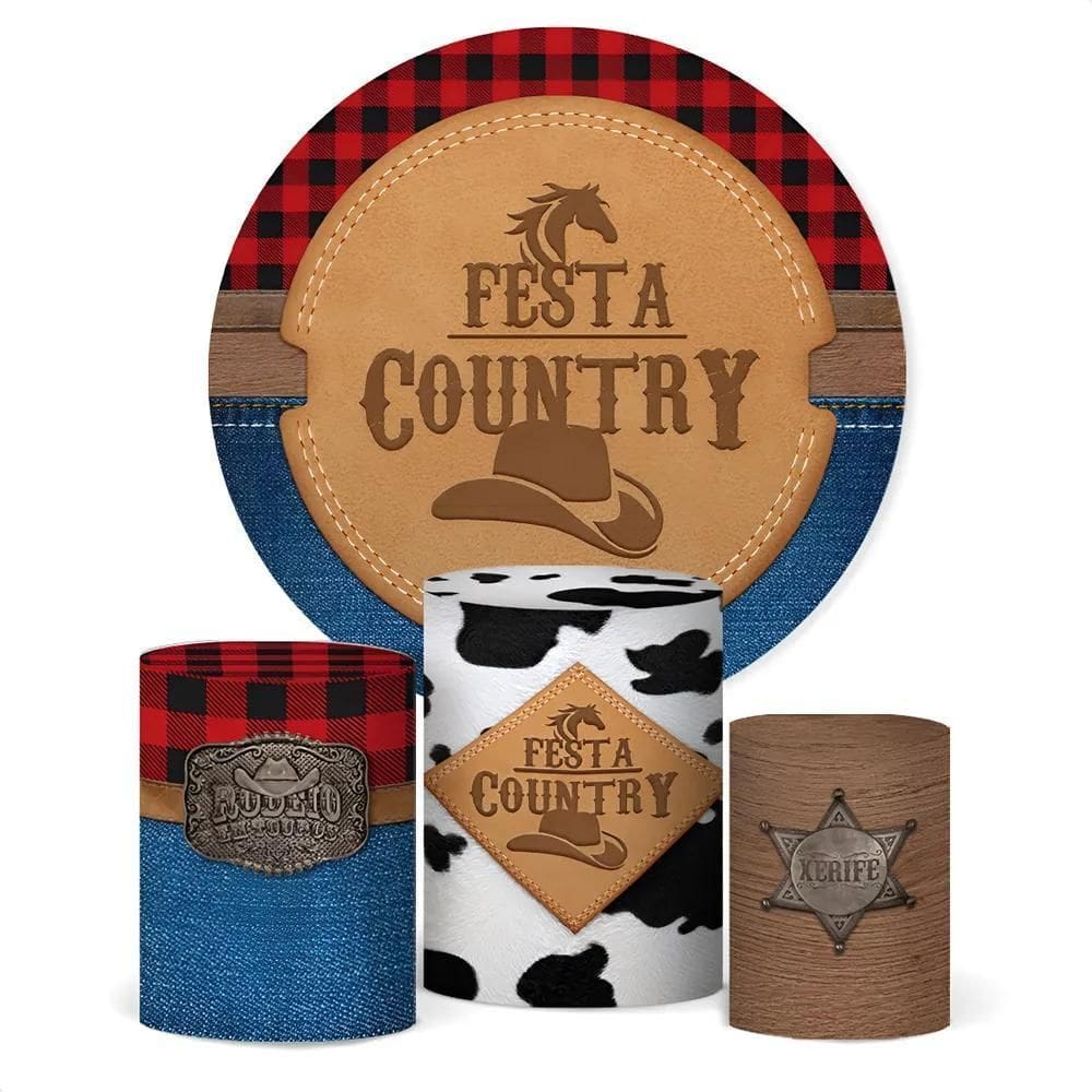 Painel De Festa E Capa Cilindro Decoração Subl Country Caval