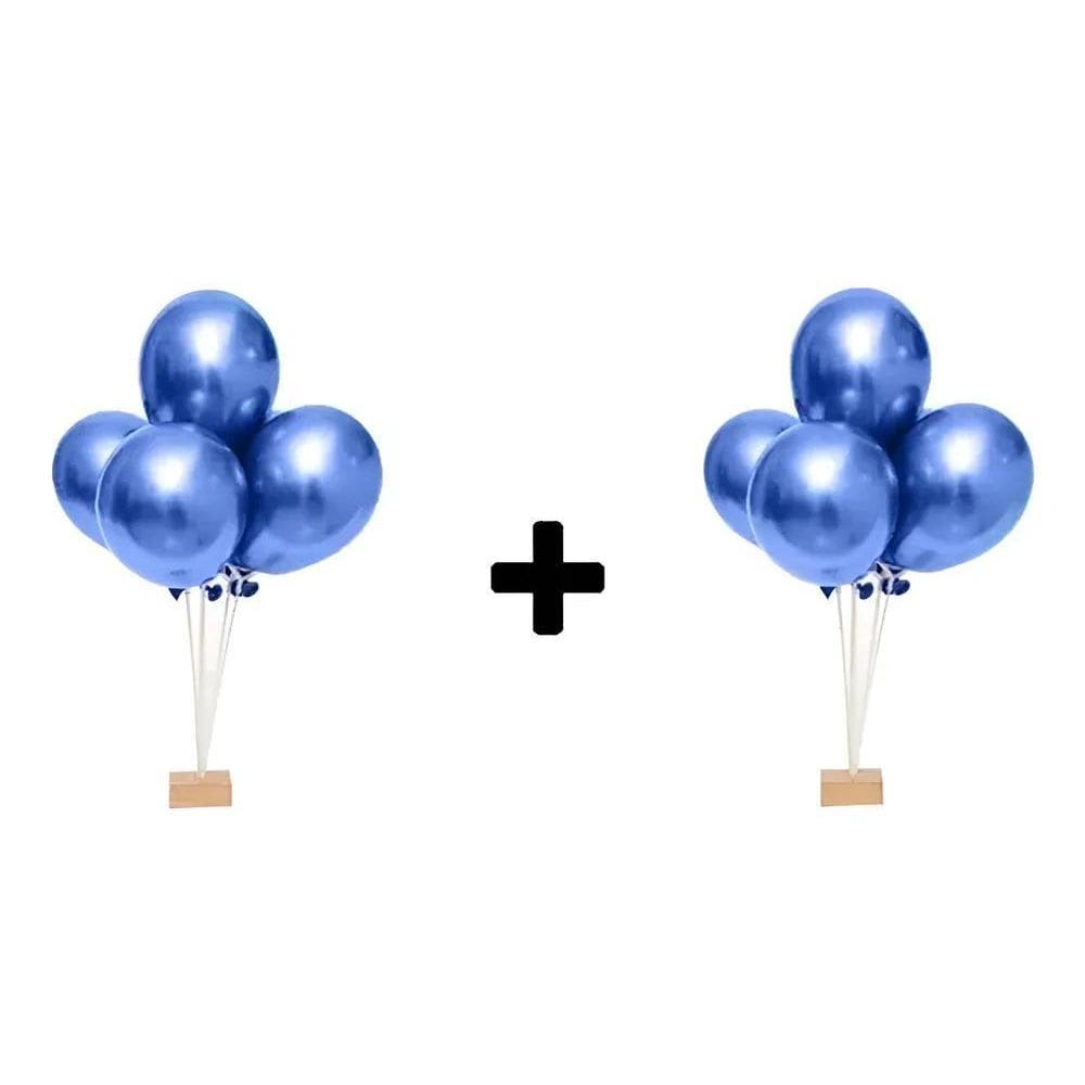 Suporte Balão Bexiga Mesa - 2 Unidades - Base Em Madeira Mdf