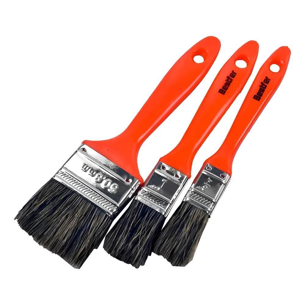 Kit Com 3 Peças Trincha Pincel Para Pintura Tinta Latex Acri