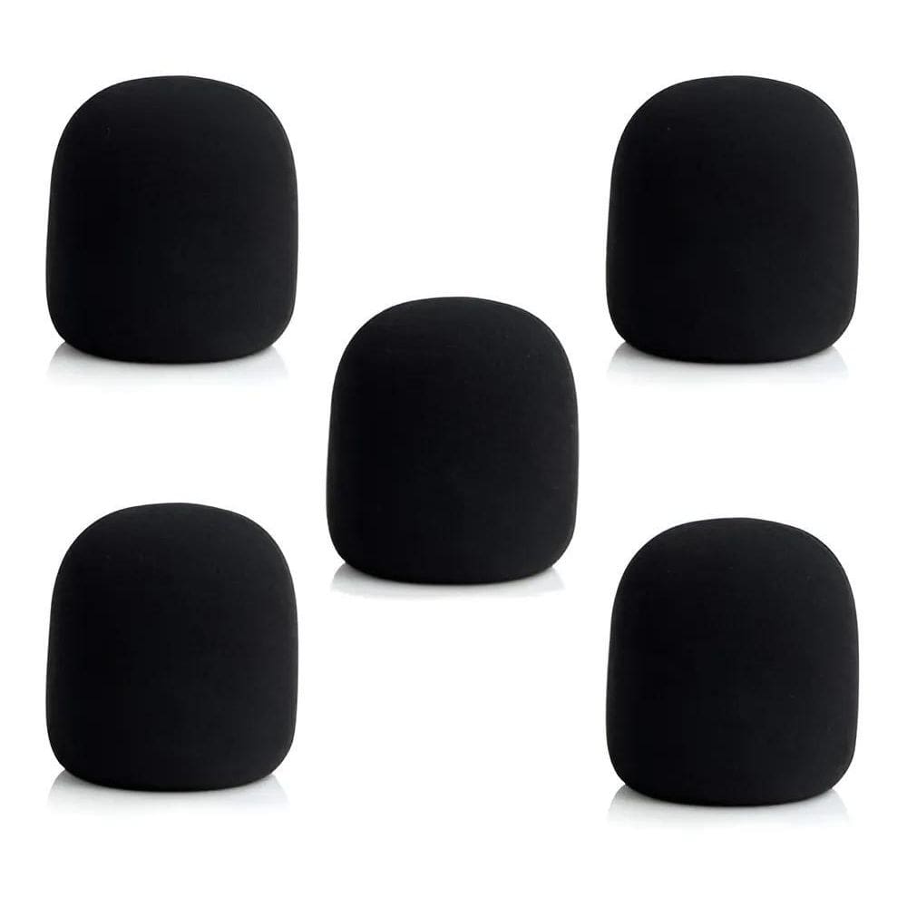 Espuma Protetora Para Microfone Preta 5 Unidades