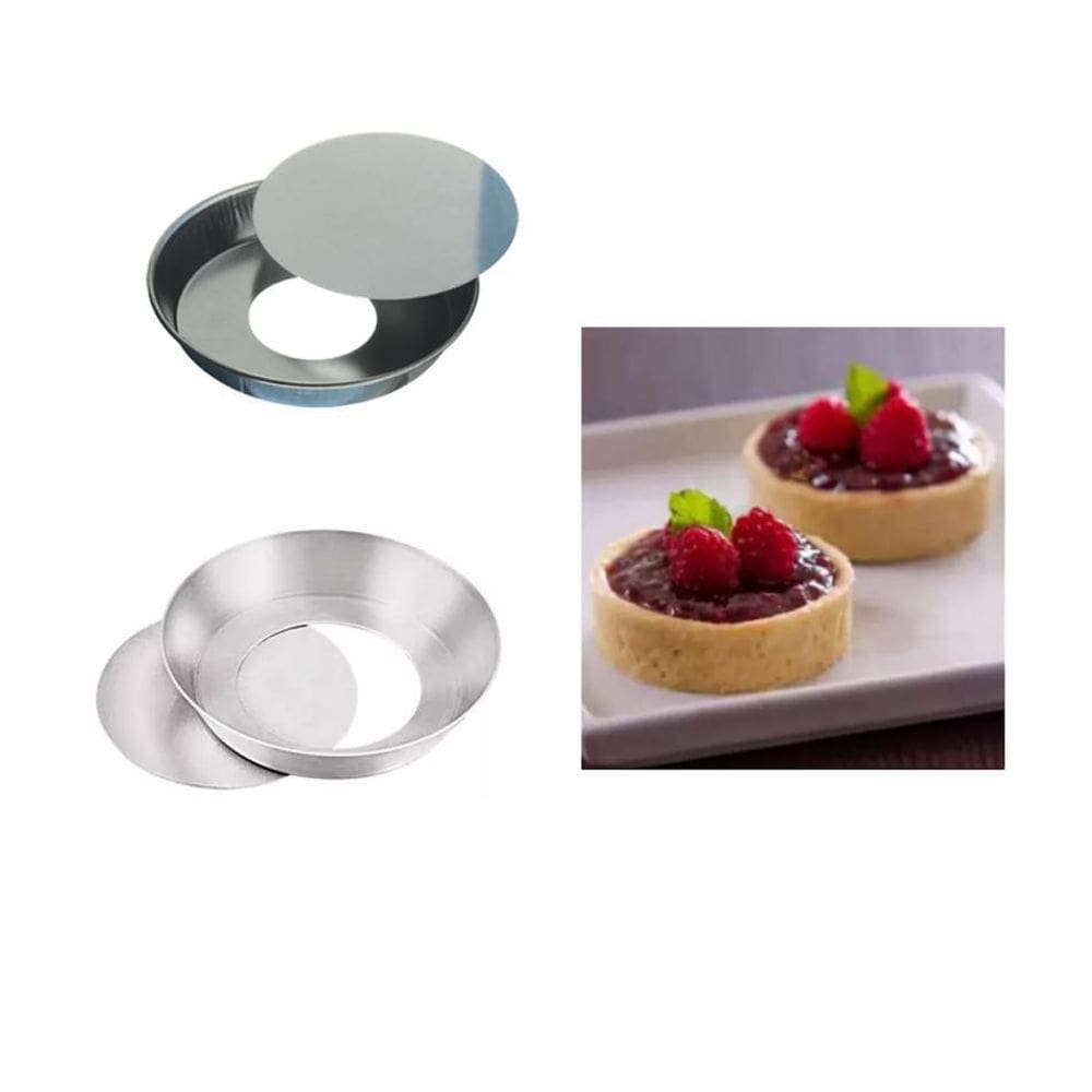 Kit 12 Formas Lisa Tortinha Torta Morango Fundo Removível