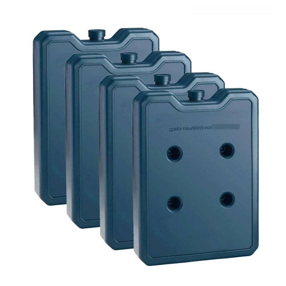 Kit 4 Gelo Placa Reutilizável 500Ml Ideal Cooler Caixa