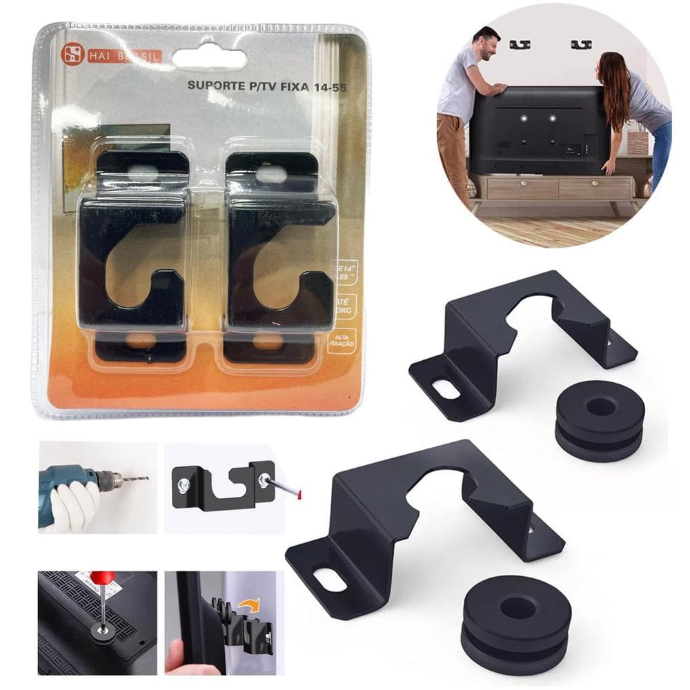 Suporte De Tv Fixo Para Parede E Painel Tv E Monitor 14 A 55