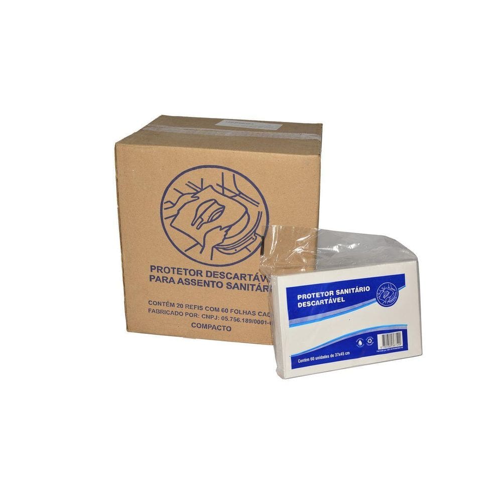 1200 Folhas De Papel P/Protetor De Assento Sanitário 20Pct