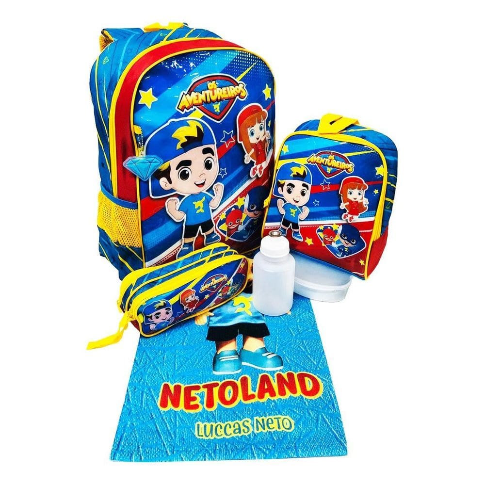 Mochila, Lancheira e Estojo Luccas Neto Clio 43x30x18cm